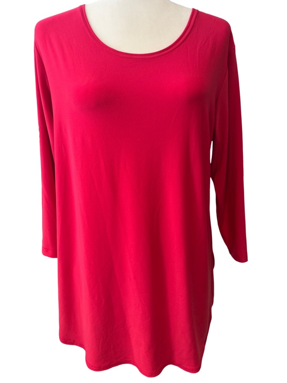 Sympli Bright Pink Scoop Neck Long Sleeve Tunic Top